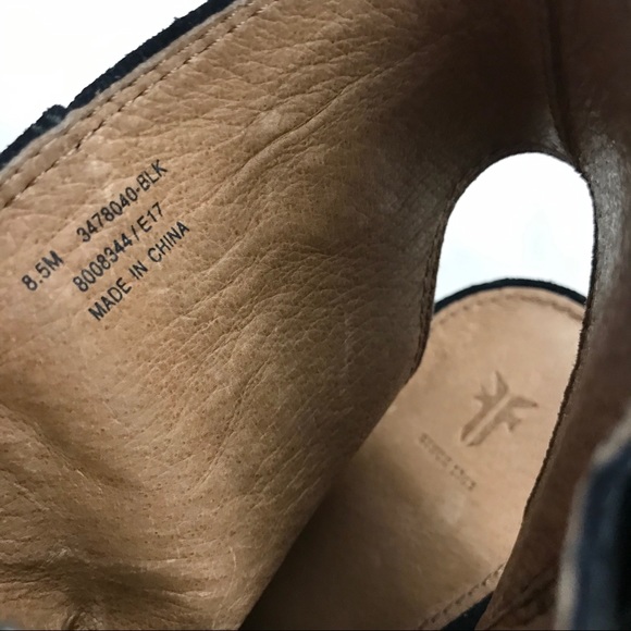 NWOT Frye Danica Harness Suede Peep Toe Booties - Picture 7 of 8